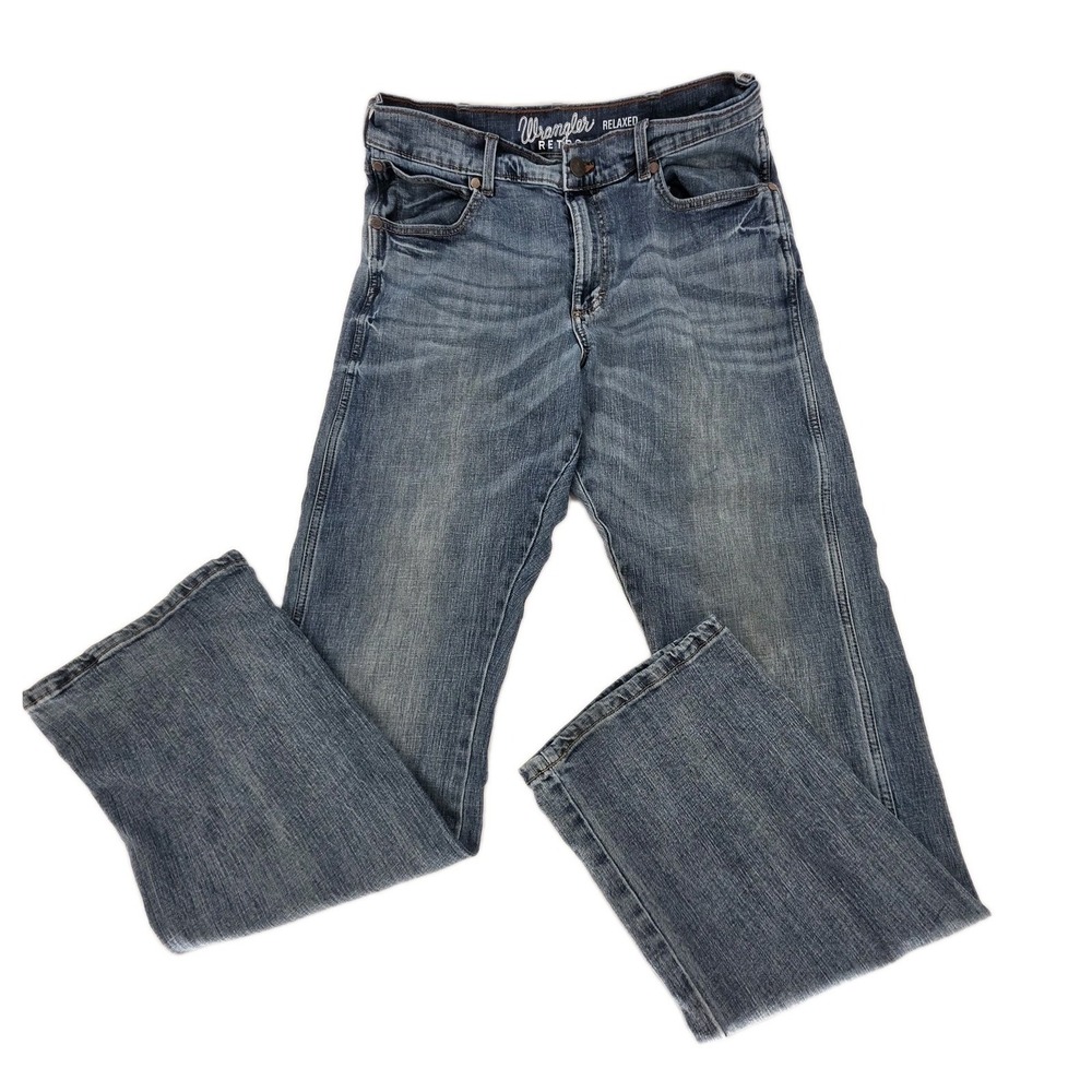 Wrangler Retro Relaxed Boot Jeans Mens 32x34 Blue Denim Cowboy Rodeo Western - Picture 2 of 8